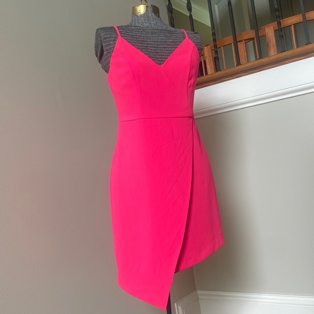 Hot Pink Asymmetrical Dress